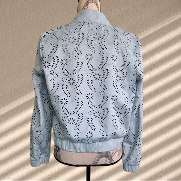 FOREVER 21 blue faux suede jacket s/m - Picture 11 of 11